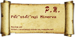 Pöstényi Minerva névjegykártya